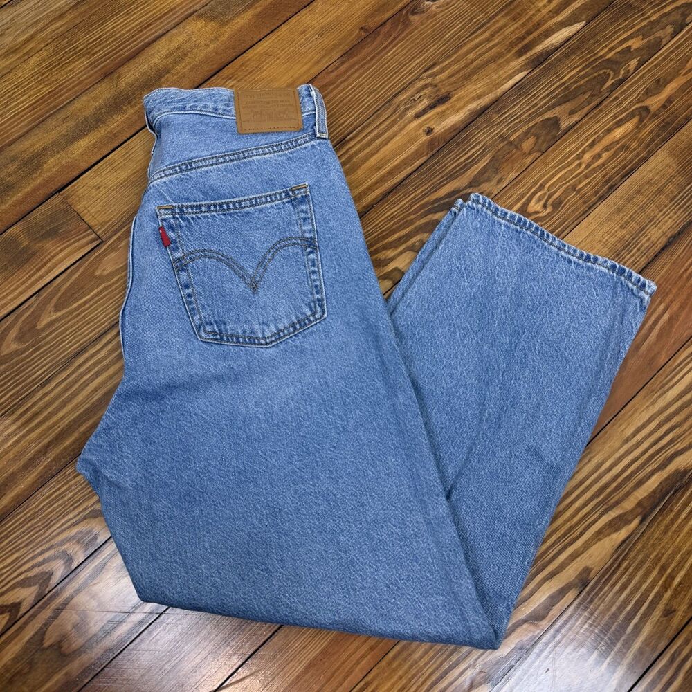 Levi's Ribcage Straight Ankle Jeans 31x27 | Light Wash High Rise Blue Denim